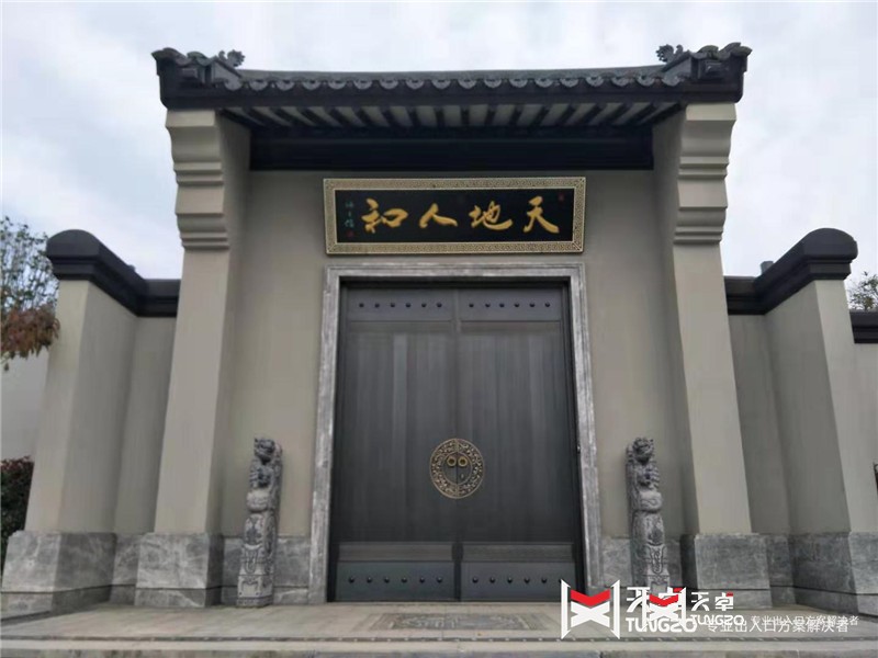 渭南自建房仿古銅門，客廳玻璃銅門