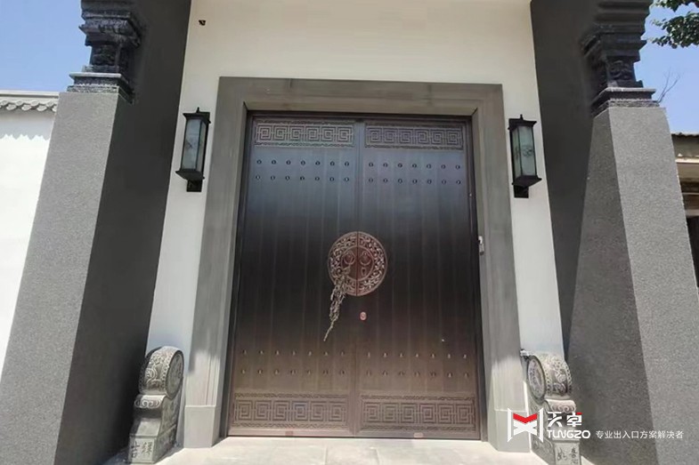 寶雞扶風(fēng)中式自建房對開庭院銅門